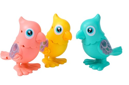 Image of acrown Cute Animal Toys for Kids Sensory Worm Animal Wind up Colorful Toy Insect Figurines for Boys and Girls Multicolor (Parrot)