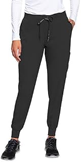 Med Couture Peaches Seamed Jogger Scrub Pant for Women, Black, XX-Large
