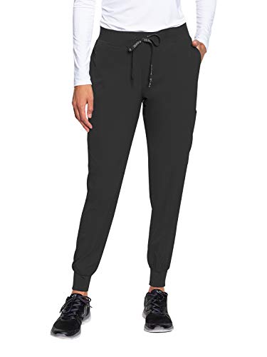 Med Couture Peaches Seamed Jogger Scrub Pant for Women, Black, XX-Large