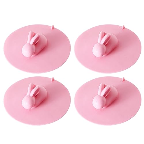 Tapones de Drenaje de Silicona Rosa para Bañera 4 piezas