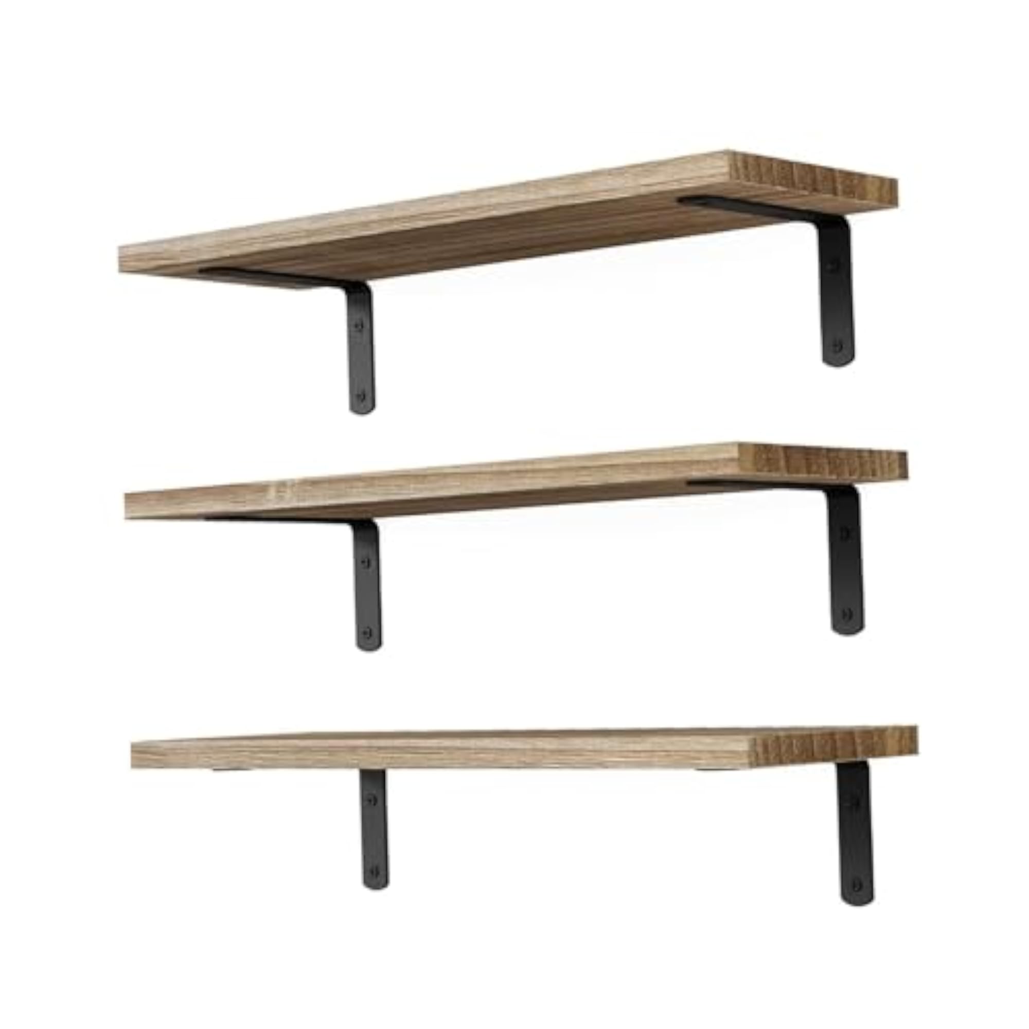 3Pcs Wall Mounted Wood Floating Shelves Decorative Multipurpose
