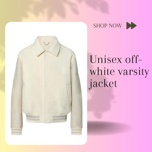 Unisex off-white varsity fleece jacket2