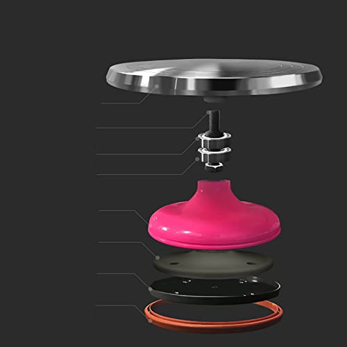 Aluminium Alloy Revolving Cake Stand 12 Inch Heavy Duty Aluminium Rotating Cake Turntable With Non-Slipping Silicone Bottom Rotating Display Stand Cake Decorating Supplies (Pink) #TOP5