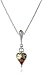 Multicolor Amber Sterling Silver Heart Pendant Necklace, 18"