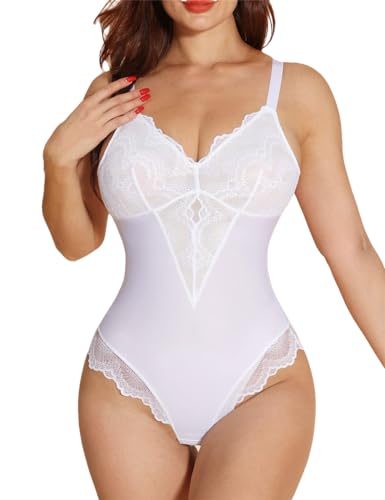 Vêtement modelant haut de gamme en dentelle fine et col en V