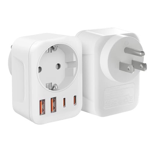 Adaptateur Prise USA vers France avec 4 USB pour Voyage Américain et Canada