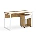 Produktbild B&D home Schreibtisch mit Rollcontainer Set | Bürotisch Computertisch mit Schublade Ablagefläche für Jugendzimmer, Büro, Arbeitszimmer | modern Design | Wildeiche Optik, 12103-120-WEIS-2S