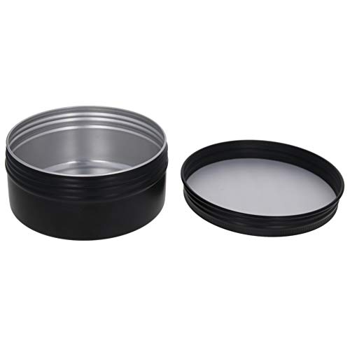 Image of Othmro 10pcs 5.1oz Black Aluminum Tin Cans with Screw Lid, 83 * 38mm (DxH) for Salve, Spices, Lip Balm, Tea or Candies 150ml