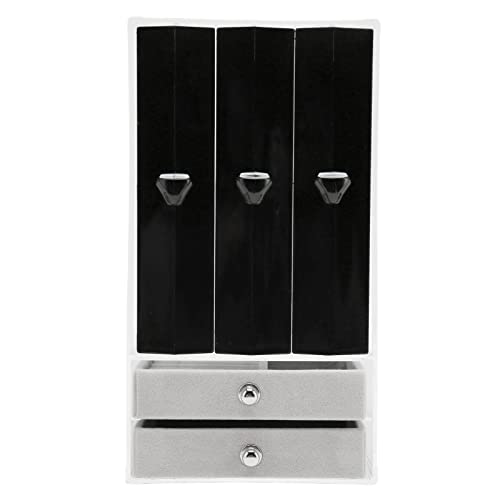 Qinlorgo Caja de Almacenamiento para Pendientes, Soporte para Colgar Pendientes, Forro de Flocado Resistente a los Arañazos, Carcasa Acrílica, 5 Cajones, Gran Capacidad para Arreglos de Joyería Cover