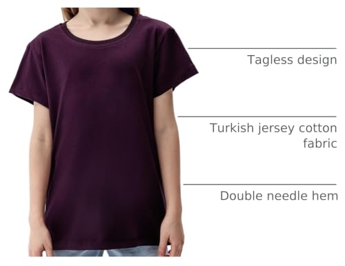 Image of Brix Girls Short Sleeve T-Shirts 5 Pack - Soft Cotton Tees, Breathable Everyday Tops, Tagless Comfort.