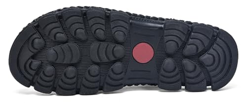 Honeystore Men's Slide Flat Sandals Hollow Slip-on Beach Shoes4