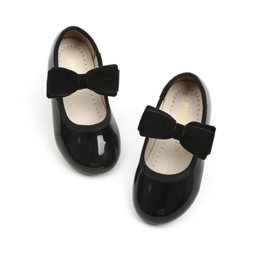 Image of PHIRAMIN Toddler Flower Girl Dress Shoes - Little Girl Mary Janes Flats Wedding
