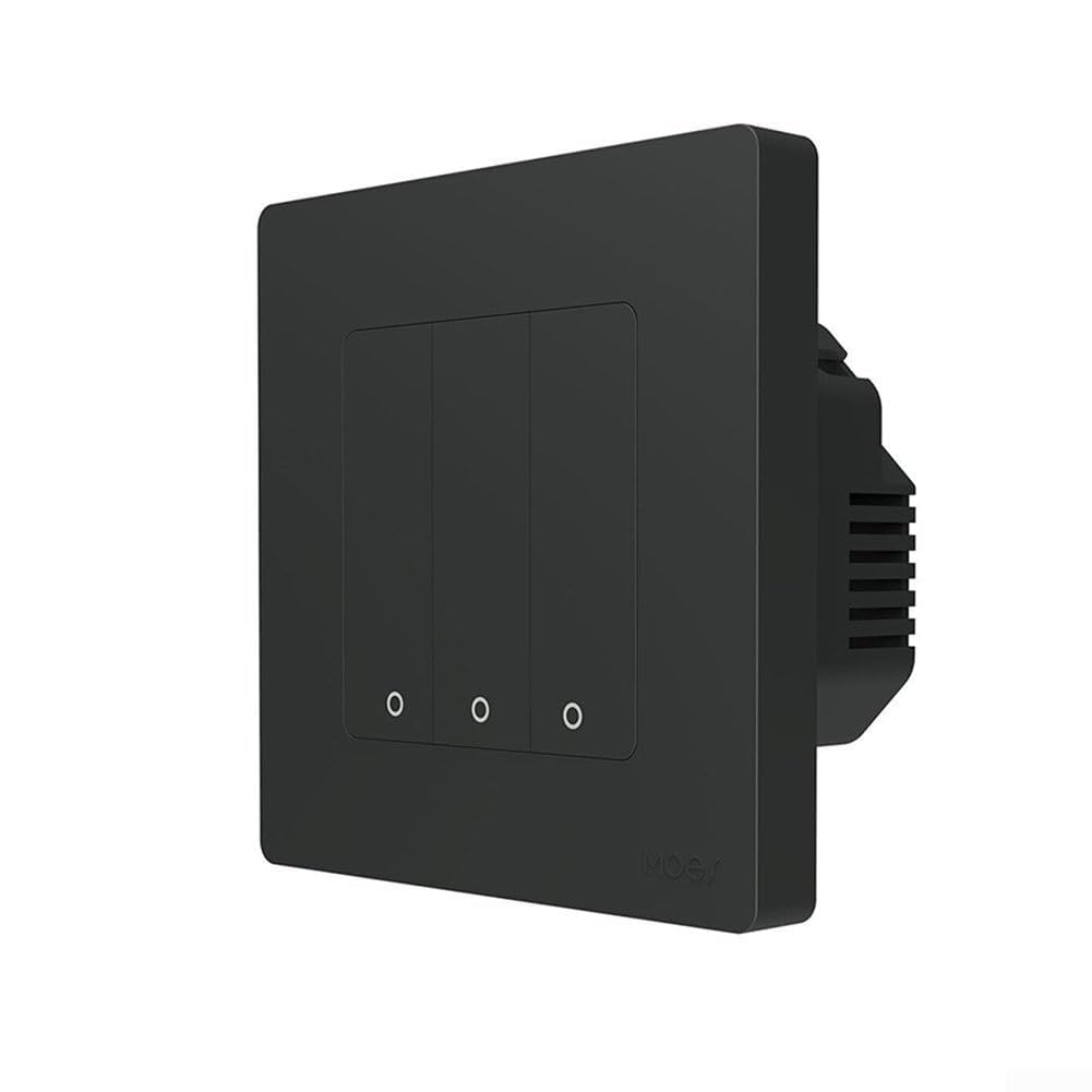 Interrupteur ZigBee coupure réseau Tuya Moes Star noir 3 switchs