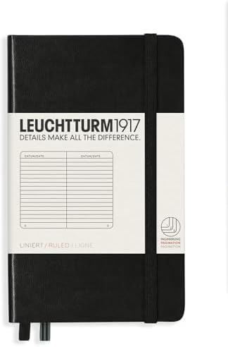 LEUCHTTURM1917 - Caderno de bolso capa dura A6-187 páginas numera...
