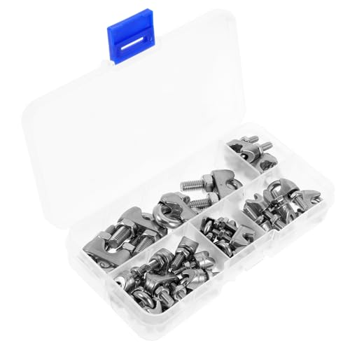 KICHOUSE Multi-Functional Wire Rope Clamps 25pcs u Bolt Cable Clips Steel Cable Clamp for Fencing