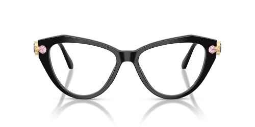 Image of Swarovski womens Sk2047 Cat Eye Prescription Eyewear Frames, Black/Demo Lens, 55 mm