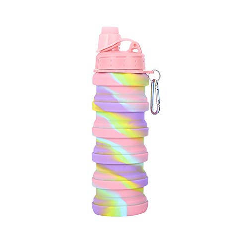 BAIYA Botella De Agua Plegable,Botella De Agua Plegable De Silicona,para El Aire Libre Y Deportes (Rosa) BAIYA Botella De Agua Plegable,Botella De Agua Plegable De Silicona,para El Aire Libre Y Deportes (Rosa)