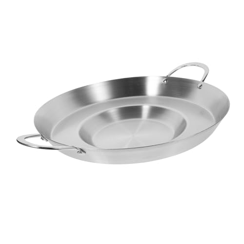 ABOOFAN Stainless Steel Flat Frying Pot Practical Deep Fryer for Bbq Potatoes and Eggs Smooth Bottom for Even Heat Distribution Convenient Kitchen Tool