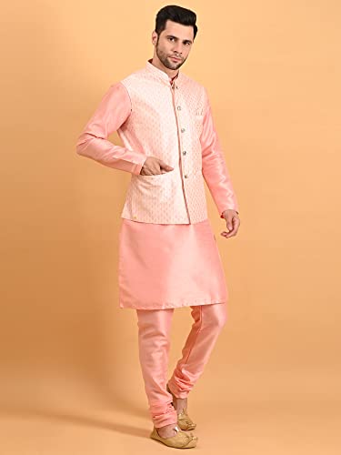 Image of Uri and MacKenzie Men's Silk Blend Kurta Pajama with Designer Ethnic Nehru Jacket /Modi Jacket