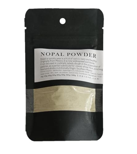 Nopal en polvo (Opuntia ficus-indica) en un paquete negro 100 g 18cal