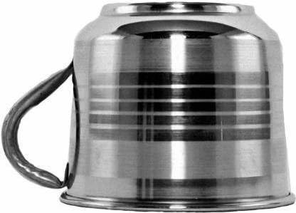 Image of GIFFERMAN Stainless Steel Single Wall Royal Tea Coffee Cup | Mugs With Silver Mirror Finish | Unbreakable Cups for Daily Use | 155ml | Gifting Item Pack of 6