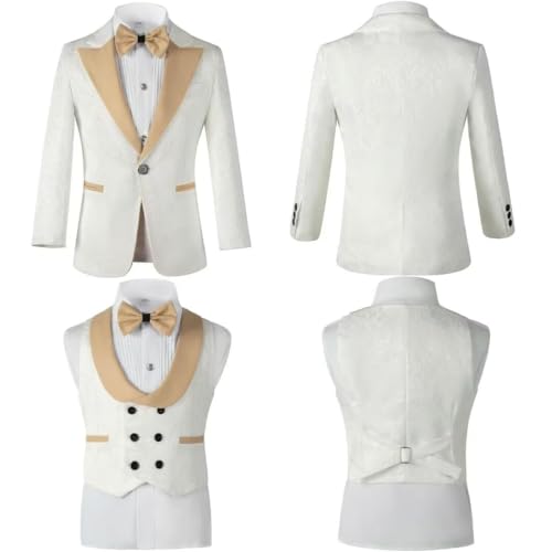 Mens Suit Formal Suit for Men Wedding Tuxedo 3 Piece Floral Jacquard Jacket Pants Vest Men Party Blazer2