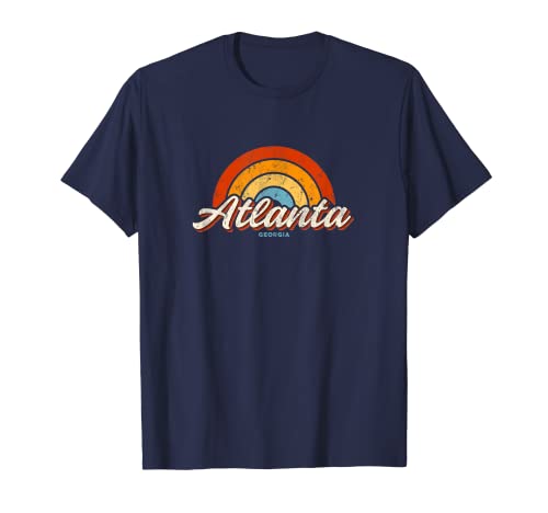 Atlanta Georgia GA vintage arcobaleno retrò anni '70 Maglietta
