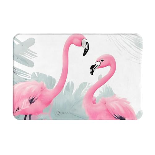 NHKDY Felpudo Estampado de flamencos Rosas, 40x60 cm, Antideslizante y fácil de Limpiar. Adecuado para la Puerta Principal, Dormitorio, Sala de Estar y Oficina.