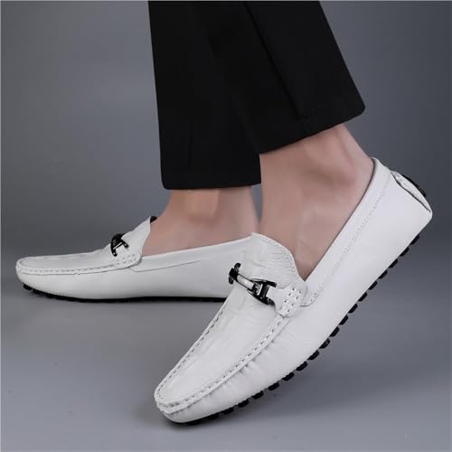 Mens Faux Crocodile Leather Loafers Slip On Shoes Flexible Lightweight Comfortable for Dress Casual Prom Wedding3