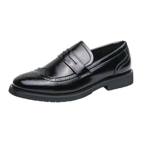 Mocasines brogues de piel para hombre zapatos slip-on transpirables para oficina y boda