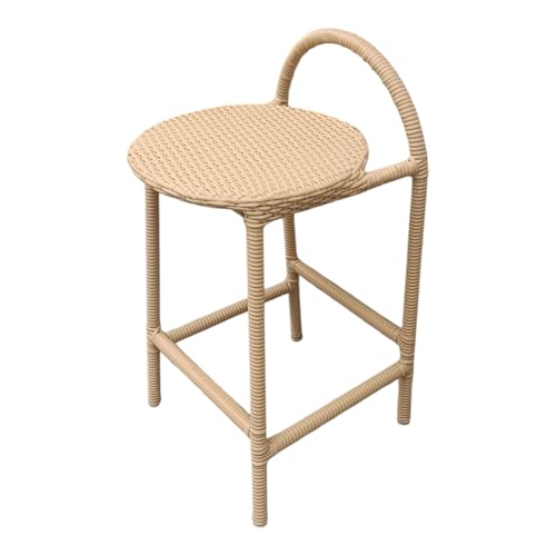 Image of PRATHAM India Patio Outdoor Bar Stool for Kitchen, Home Bar Wicker Bar Stools Set, Outdoor Bar Patio High Rise Chairs Weather Resistant Home Bar Furniture (Set of 2)