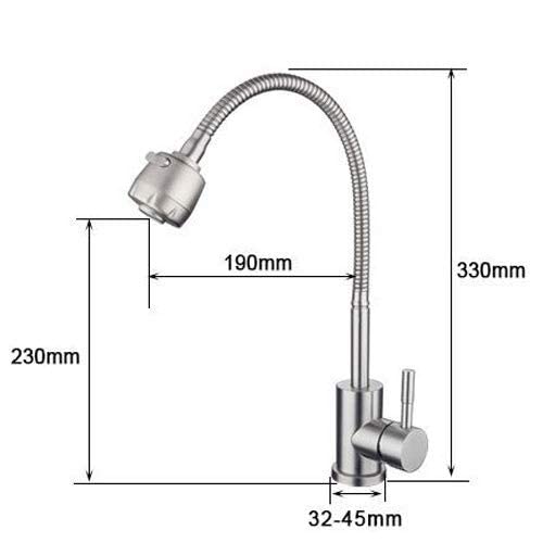 Robinet mitigeur d'évier rotatif 360° anti-éclaboussures en inox