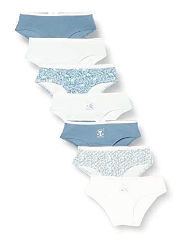 Women'secret Braga Ancha DE ALGODÓN con Detalle DE Elastico Pack 7 Braguitas, Estampado Azul, Regular para Mujer Cover