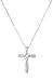 Sterling Silver Diamond Three-Stone Cross Pendant Necklace (1/10 cttw, I-J Color, I2-I3 Clarity), 18"