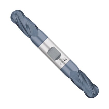 Kodiak Cutting Tools KODIAK135089 USA Made Solid Carbide End Mill, Coated, Double End, 4 Flute, 3/8" Shank, 5/8" Length of Cut, 3-1/2" Overall Length, 1/4" Diameter