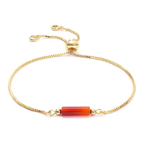 MTJAHPS Raw Carnelian Bracelet, Adjustable Bracelet, Crystal, Gold Adjustable Bracelet (Carnelian-L) Cover