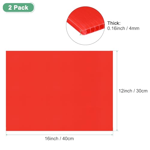 Image of M METERXITY 2-Pack Corrugated Plastic Sheets, 12 Inch x 16 Inch Waterproof Blank Corrugated Poster Board Yard Signs for Garage Sale /Office /Classroom /Party /Lawn Sign Road [4mm Thick, Red]