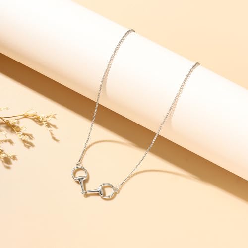 Horse Necklace 14K Gold Plated Snaffle Bit Snaffle Bit Pendant Necklace Jewelry Gift for Women4