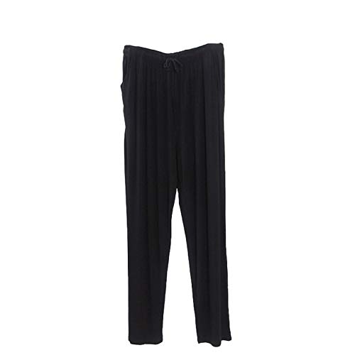 WSLCN Calças de pijama masculinas de algodão com bolsos macias para dormir calças de pijama, Preto,