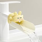Faucet Extender Silicone Faucet Extender Temperature Sensitive for Toddlers Silicone Sink Extender Babies Kids Children (Yellow/Happy...