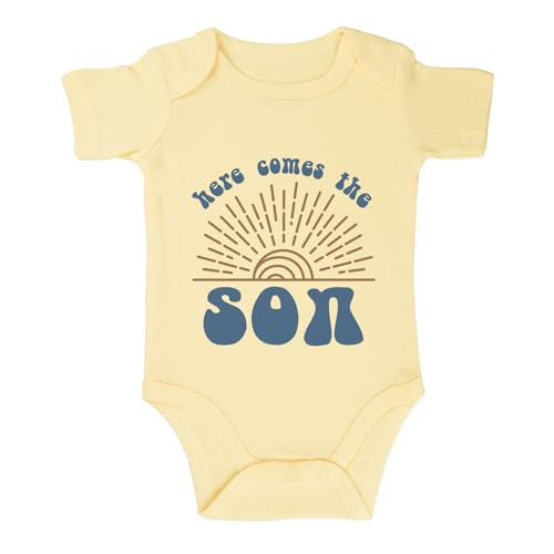 Image of SproutJoy Pregnancy Announcement Baby Bodysuit Here Comes The Son Bodysuit Here Comes The Sun Baby Bodysuits