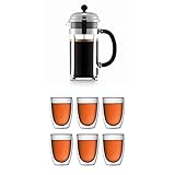 Bodum chambord Kaffeebereiter, 1.0l, glänzend, Pavina 6-teiliges Gläser-Set...