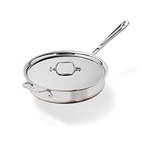 All-Clad 6403 SS Copper Core 5-Ply Bonded Dishwasher Safe Saute Pan with Lid/Cookware, 3-Quart, Silver