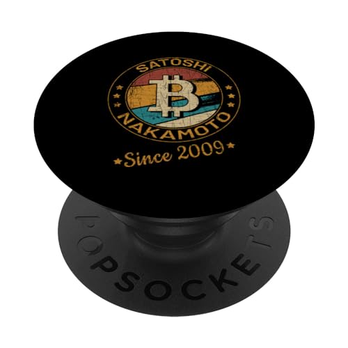 Bitcoin Crypto Cryptocurrency Satoshi Nakamoto Desde 2009 PopSockets PopGrip Intercambiable