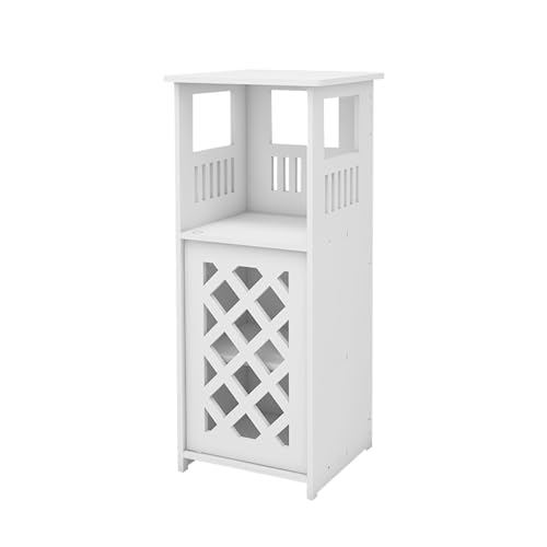 WODFARR Badschrank, schmal, Aufbewahrungsmöbel, kleiner Schrank für Toilette, mit Tür und Regalen für kleine Räume (24 x 22 x 56 cm)