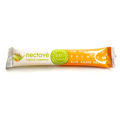 Nectave Organic Sweetener Premium Blue Agave Nectar On The Go Stick Packs (50 Pack)