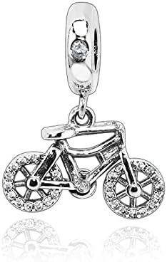 Pandora - Colgante de plata de ley 925 para bisutería de plata de ley con cuentas colgantes para bicicleta, se adapta a pulseras originales de