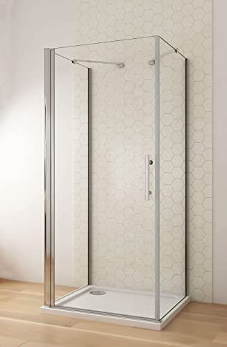 Aica Sanitär U-FORM Duschkabine 80x80x80cm Duschabtrennung U-Kabine Dusche...