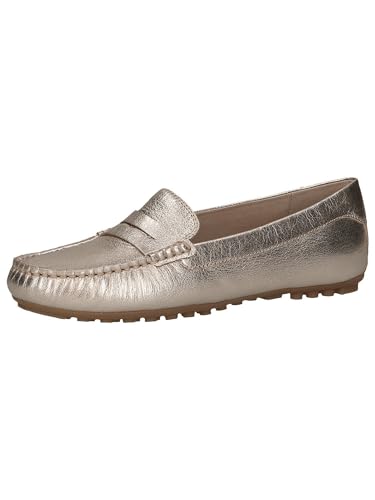 Caprice Mocasines para Mujer de Piel Elegante Metalizados (Platino Metal), 42 EU