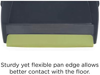 CleanPEAK Mini Portable Dustpan and Brush Set with Soft Grip Handle - 21cm x 19cm x 3cm  Grey / Green